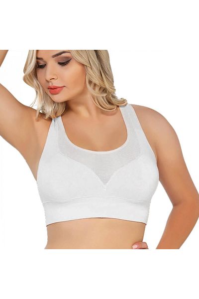 inkasole White Emay 4027 Seamless Tulle Padded Bustier
