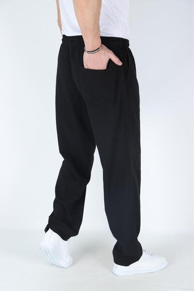 MYRAB DENİM Men's Linen Look Loose Fit Comfortable Fit Pants