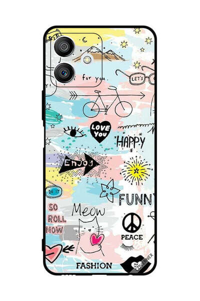 Covernex غطاء حماية لهاتف Honor Play6T Pro Doodle Meow Enjoy