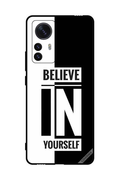 Covernex غطاء حماية لهاتف شاومي 12 برو - ثق بنفسك - أسود وأبيض
