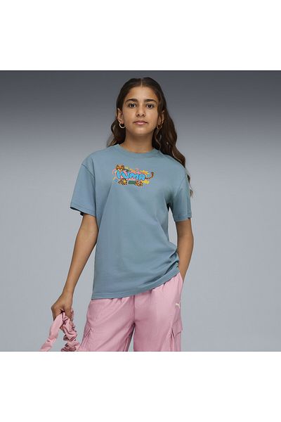 Puma Tricou cu grafică leopardă pentru tineri