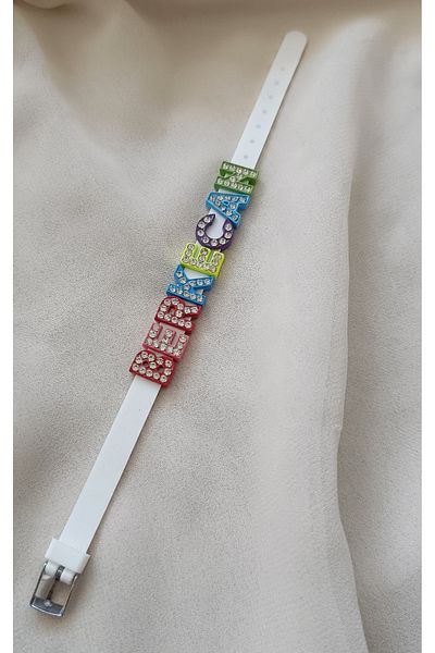 Hd Marketim Name Bracelet Charm Bracelet Write It Yourself Silicone Bracelet with Stones