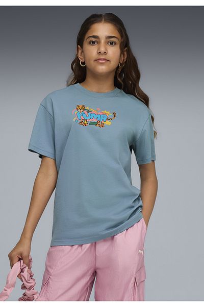 Puma Tricou cu grafică leopardă pentru tineri