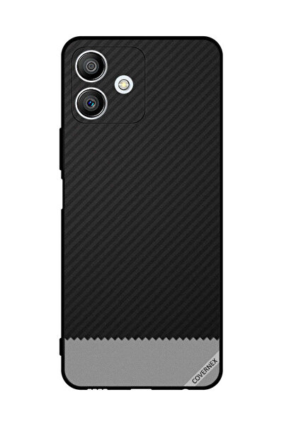 Covernex غطاء حماية لهاتف Honor Play6T Pro بنمط خطوط باللونين الأسود والرمادي