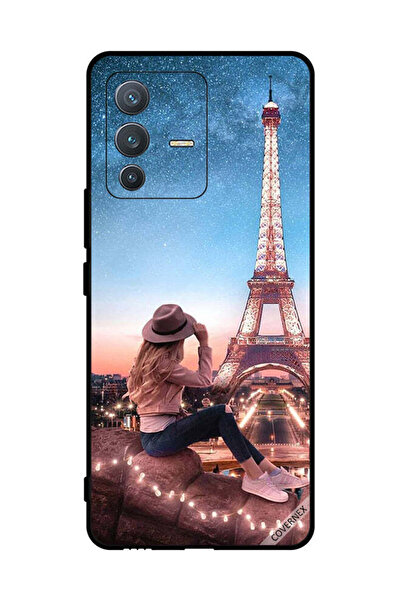Covernex غطاء حماية لهاتف فيفو S12 برو - فتاة قبعة بنية وبرج إيفيل