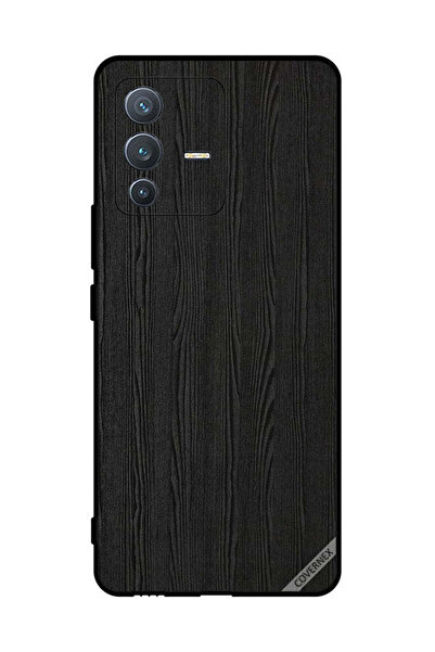 Covernex غطاء حماية لهاتف فيفو S12 برو بنمط خشبي أسود