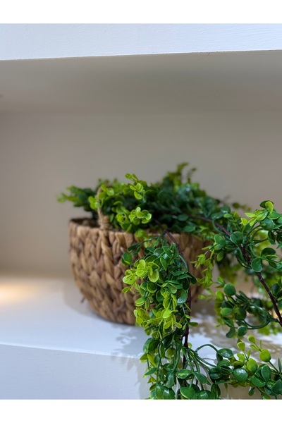 DECORİS HOME & ACCESSORIES Üçlü Sarkıt Hasır Sepet Saksılık