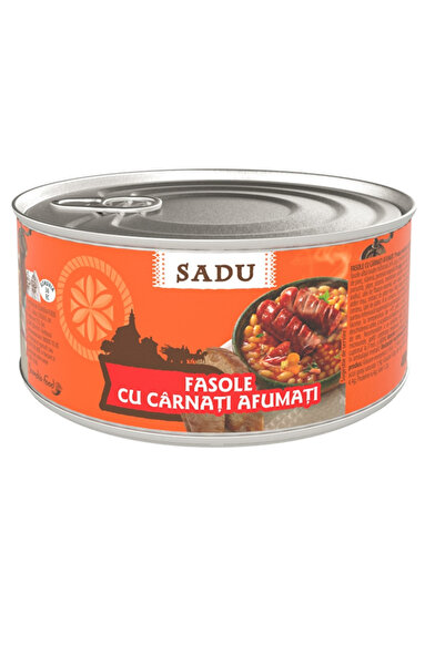 SADU Fasole cu carnati afumati Sadu, 400g