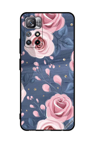 Covernex غطاء حماية لهاتف شاومي ريدمي نوت 11S 5G بنقشة ورود وردية وأوراق رماد...