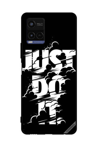 Covernex غطاء حماية لهاتف vivo Y21 Just Do It أبيض وأسود