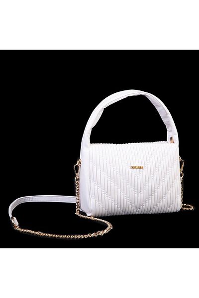 Nas Bag Geantă de mână și de umăr pentru femei de dimensiuni mini (19x15 cm) albă