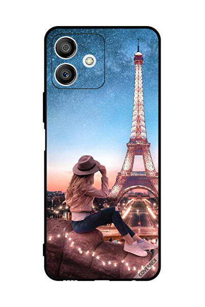 Covernex غطاء حماية لهاتف Honor Play6T Pro - بني - فتاة القبعة وبرج إيفيل