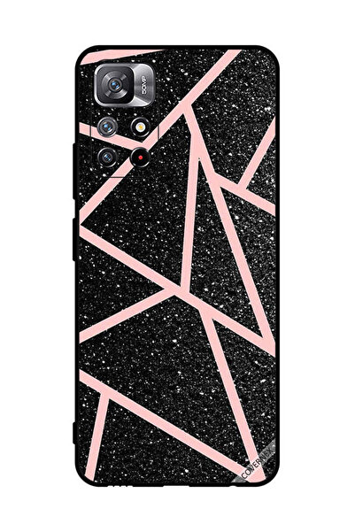 Covernex غطاء حماية لهاتف شاومي ريدمي نوت 11S 5G، أسود لامع، بنقشة مسارات ورد...