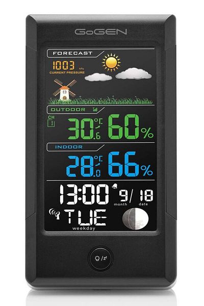 Gogen ME 1296 indoor-outdoor weather station, wireless external sensor, color LCD