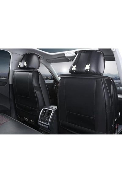 CED AUTO TRADE Set de 2 huse pentru scaun auto față, piele ecologică, roșu cu negru