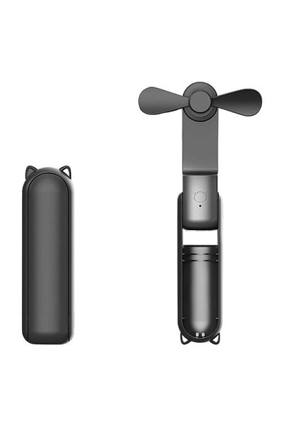 Optim Solution Mini Ventilator, 3 Trepte de Viteza, Portabil, de Mana, Power Bank, Design Pisica, Alimentare USB, N