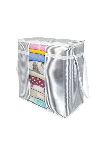Tex Republic (4 Pcs) Alas Windowed Storage Bag Striped Multi-Purpose 50X45X30 cm