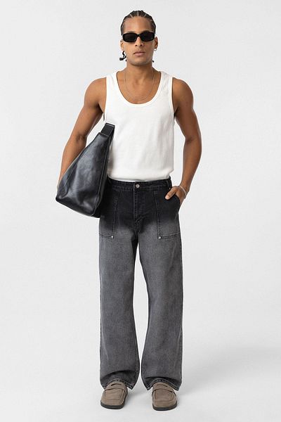 VAMOSCLO Pocket Detailed Baggy Fit Jean Anthracite