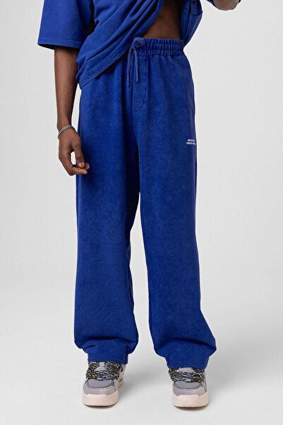 VAMOSCLO Σετ αθλητικής φόρμας που πλένεται πίσω με τύπωμα oversized μπλε κοβαλτίου