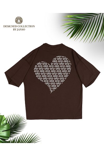 JANSO GROUP -Women Cotton Printed White Heart Short Sleeve Tshirt Oversize Big Size