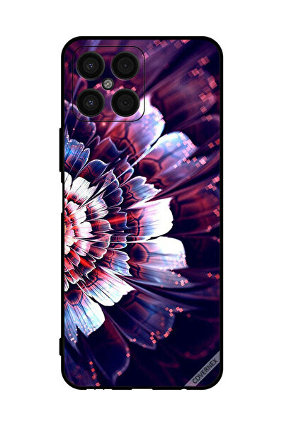 Covernex غطاء حماية لهاتف Honor X8 مع زهرة كبيرة منعكسة على الجانب الأيسر