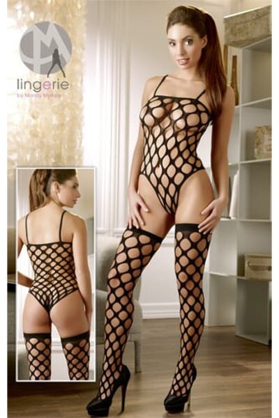 Orion Set body și ciorapi din plasă groasă, S-L