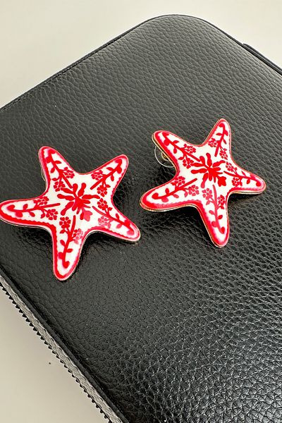 Modex Flower Patterned Starfish Earrings (5cm)
