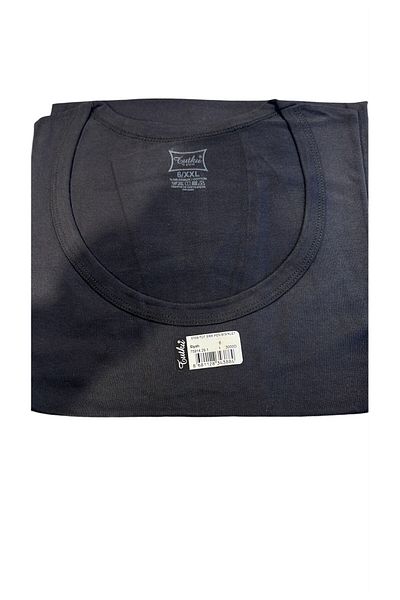 Tutku Combed Cotton Crew Neck Sleeves Black Singlet 3-Piece