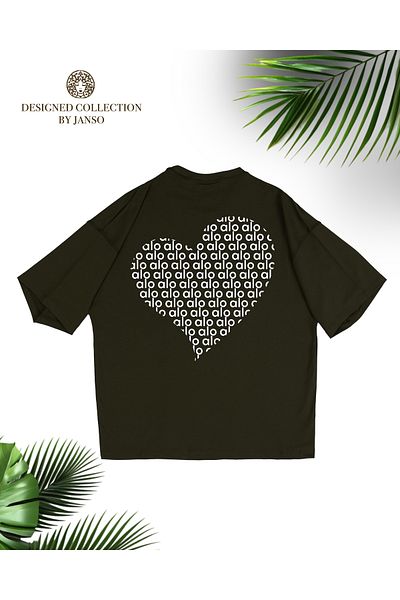 JANSO GROUP -Women Cotton Printed White Heart Short Sleeve Tshirt Oversize Big Size