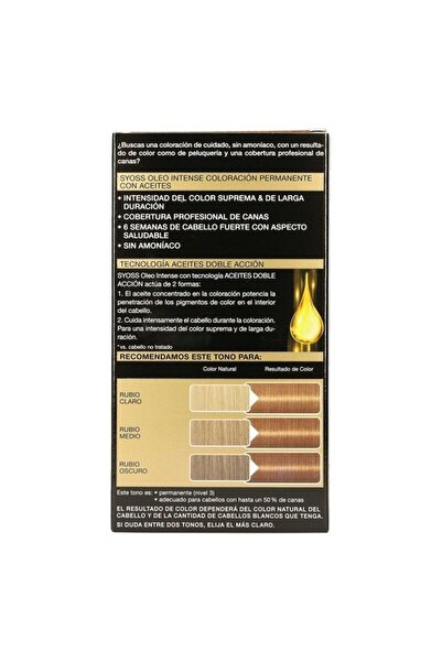 Syoss Vopsea de păr permanentă Olio Intense, fără amoniac, 8.60 blond miere