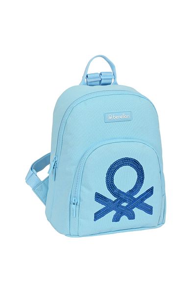 Benetton Casual Backpack, Sequin, Light Blue, 13 L