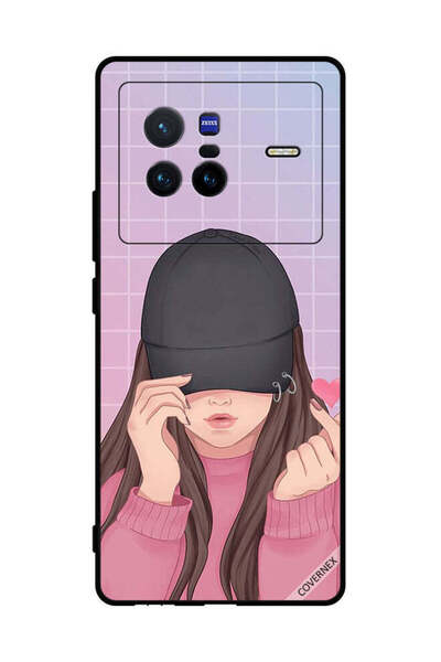 Covernex غطاء حماية لهاتف فيفو X80 - فتاة ذات قبعة سناب لوف
