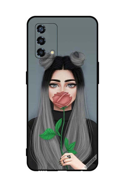 Covernex غطاء حماية لهاتف Oppo Reno6 Lite، فتاة لطيفة تخفي فمها على شكل وردة