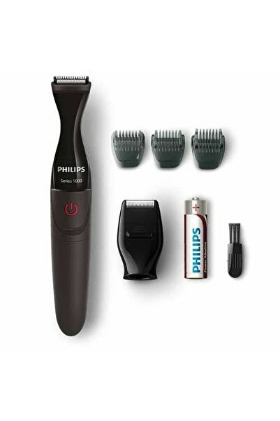 Philips Trimmer de precizie Philips MG1100/16, rezistent la apă, negru/roșu