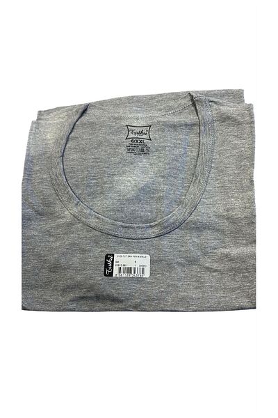 Tutku Combed Cotton Crew Neck Sleeves Gray Singlet 3-Piece
