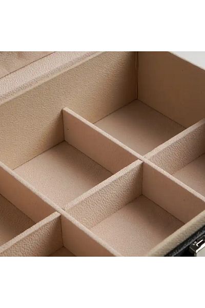 OEM Jewelry Organizer Box with 2 Compartments, Eco-Leather, White