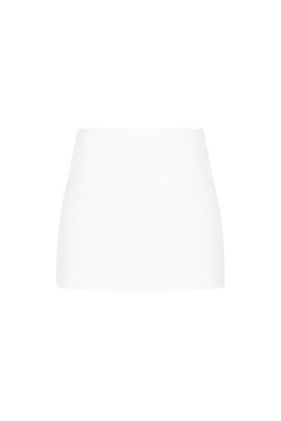 Beauty Omelette Kırık Beyaz Mini Krep Şort Etek