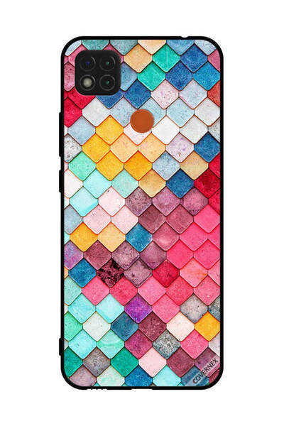 Covernex غطاء حماية لهاتف شاومي ريدمي 9 سي بنمط مربع ماسي