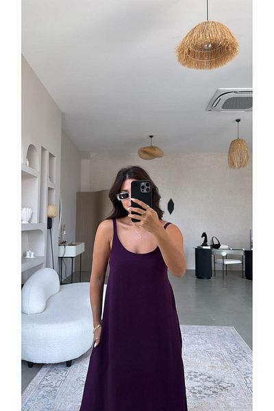 Buket Teke Μάξι φόρεμα Plum Aerobin Strap
