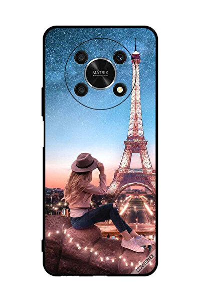 Covernex غطاء حماية لهاتف Honor X9 5G فتاة القبعة وبرج إيفل