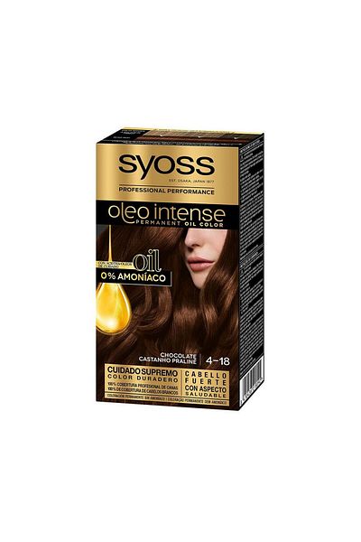 Syoss Permanent Hair Dye, Syoss Olio Intense, Ammonia-Free, 4.18 Chocolate