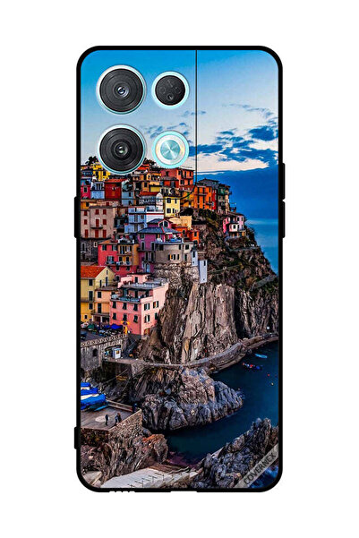 Covernex غطاء حماية لهاتف Oppo Reno8 Pro - منازل ملونة على البحر