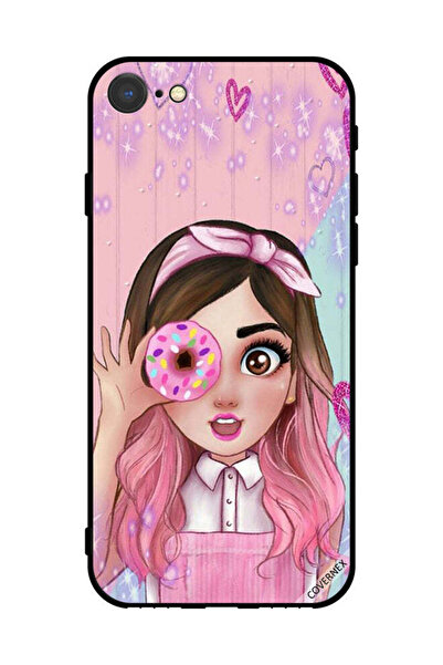 Covernex غطاء حماية لهاتف Apple iPhone SE (2022) فتاة صغيرة لطيفة تحمل دونات