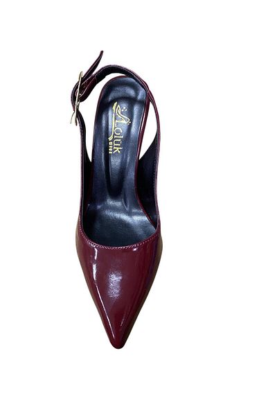 güven kundura Women's Open Back Metal Heel Stiletto
