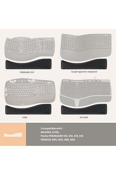 Perixx Wrist rest for Perixx PeriPro 512 ergonomic keyboard, 44 x 10 x 3.3 cm