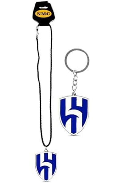 Generic Alhilal Club Exclusive Combo: Logo Keychain & Mirror Hanging Emblem for Gift
