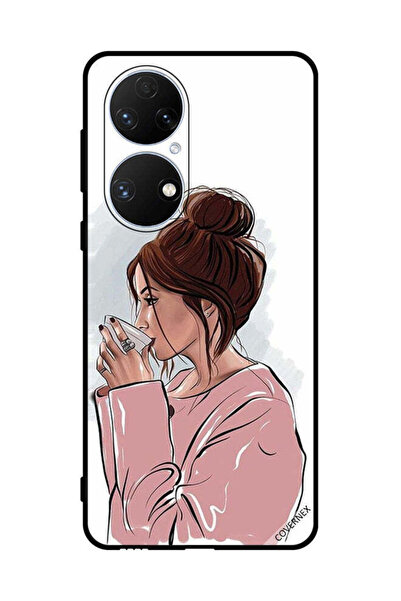 Covernex غطاء حماية لهاتف هواوي P50e مع طباعة "شاي الشرب"