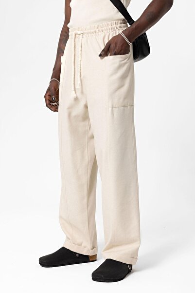 VAMOSCLO Yan Cepli Baggy Keten Pantolon Naturel