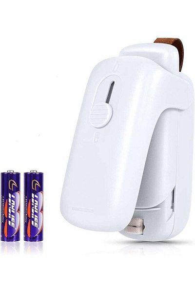 COOYA Mini Bag Sealer, Portable Bag Resealer for Plastic Bag Food Storage Snack Freshness (White)