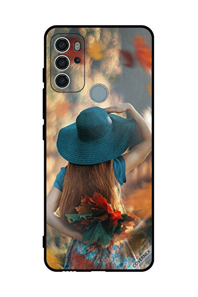 Covernex غطاء حماية لهاتف موتورولا موتو جي 60 إس - فتاة قبعة تخفي الحب والأوراق